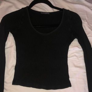 Brandy black ribbed top